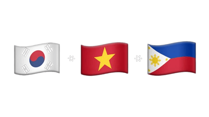 South Korea, Vietnam, Philippines